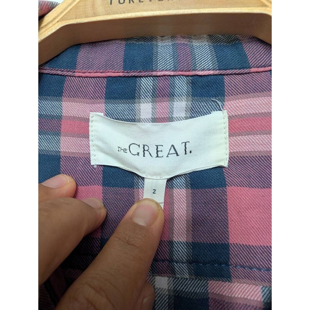 THE GREAT. High low long sleeve button down front shirt size 2 - Picture 2 of 7